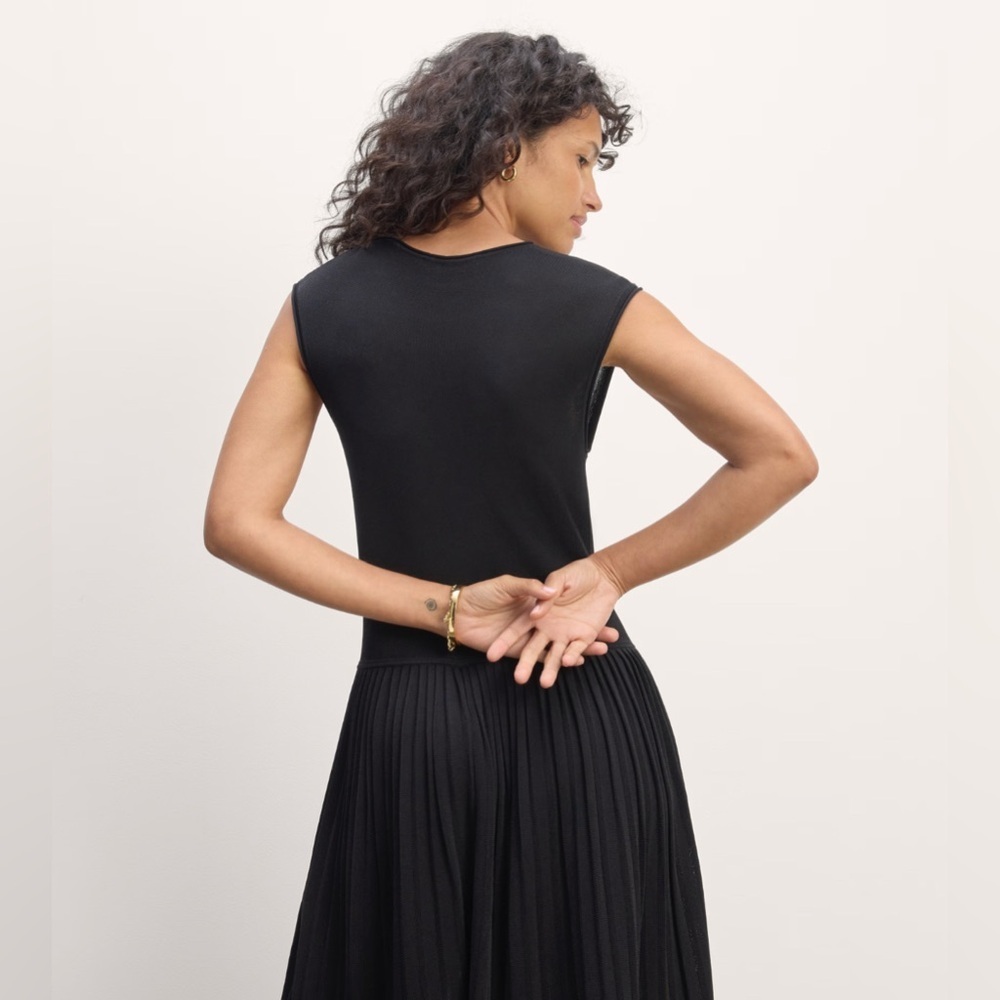 Everlane The Knit Pleated Dress, Size L - Picture 4 of 14